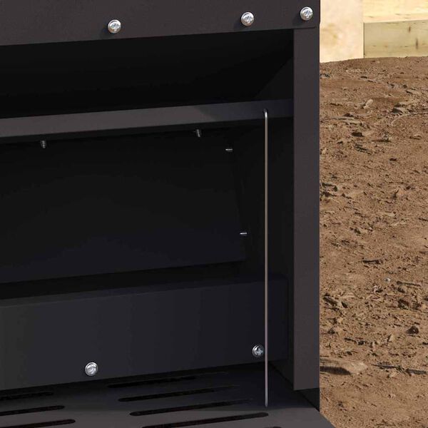 vidaXL H&uuml;hnertretfeeder Schwarz 25 x 42 x 40 cm Kaltgewalzter Stahl