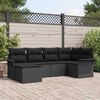 vidaXL Gartensofa-set mit Speicher 6 pcs Schwarz Poly-Rattan
