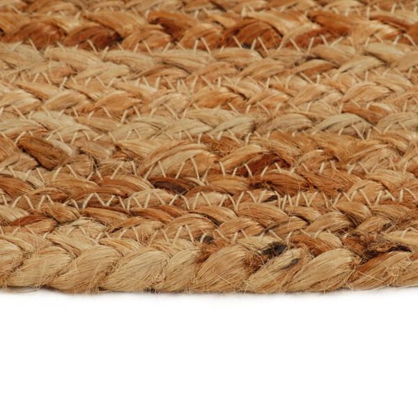 vidaXL Teppich Geflochten mit Quasten 120 cm Jute Rund