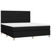 vidaXL Boxspringbett mit Matratze & LED Schwarz 160x200 cm Stoff
