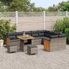 vidaXL Garten-Sofa-Set mit Kissen 12 pcs Grau 80 x 80 x 71 cm