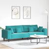 vidaXL Samt Sofa mit Kissen Türkis 208 cm Samt