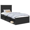 vidaXL Bettrahmen Schwarz 100 x 200 cm Massives Kiefernholz