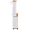 vidaXL Hutch ASKIM Weiß 91 x 40 x 200,5 cm Massives Kiefernholz