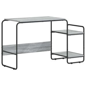vidaXL Schreibtisch mit Stauraum Sonoma-Grau 131,5 x 50 x 75,5 cm