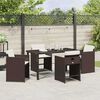 vidaXL Garten Essgruppe 5 pcs Braun Poly-Rattan