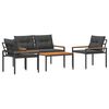 vidaXL Gartenm&ouml;bel-Set 4 stk. 4-Sitzer Dunkelgrau Poly-Rattan
