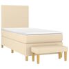 vidaXL Boxspringbett mit Matratze Creme 100x200 cm Stoff