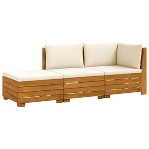 vidaXL 3 stk. Outdoor-Sofagarnitur Massivholz Akazie Braun