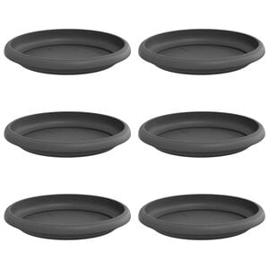 vidaXL Runde Blumenplatte 6 pcs Schwarz &Oslash; 15,5 x 2 cm Kunststoff