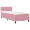 vidaXL LED Boxspringbett mit Matratze Rosa 80 x 200 cm Samt