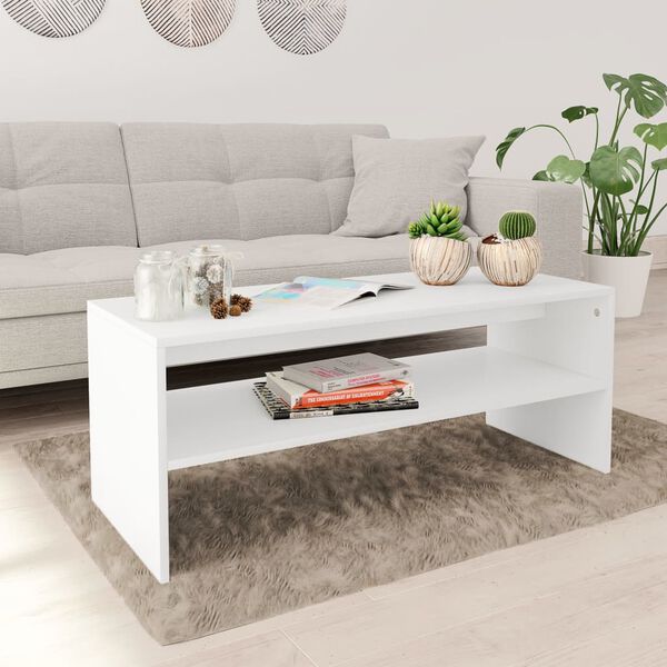vidaXL Couchtisch Weiß 100x40x40 cm Holzwerkstoff