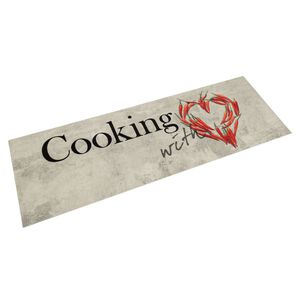 vidaXL K&uuml;chenteppich Waschbar Paprika 45x150 cm Samt