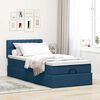 vidaXL Ottoman-Bett mit Matratze Blau 90x190 cm Stoff