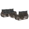 vidaXL Gartensofa-set 6 stk. Grau Poly-Rattan