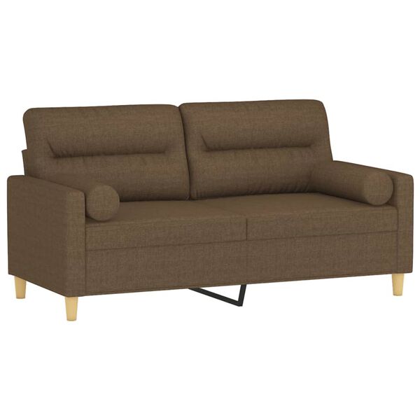vidaXL 2-Sitzer-Sofa mit Kissen Braun 140 cm Stoff