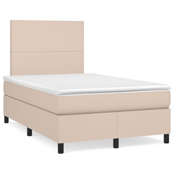 vidaXL Boxspringbett Matratze Cappuccino-Braun 120x190 cm Kunstleder