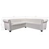 vidaXL Chesterfield-Ecksofa 5-Sitzer Wei&szlig; Kunstleder