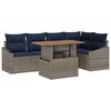 vidaXL Garten-Sofa-Set mit Speicher 6 pcs Grau Poly Rattan