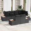 vidaXL Gartensofa-set mit Kissen mit Speicher 7 pcs Schwarz Polyrattan