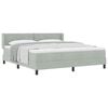 vidaXL Boxspringbett mit Matratze Hellgrau 200 x 180 cm Polyester