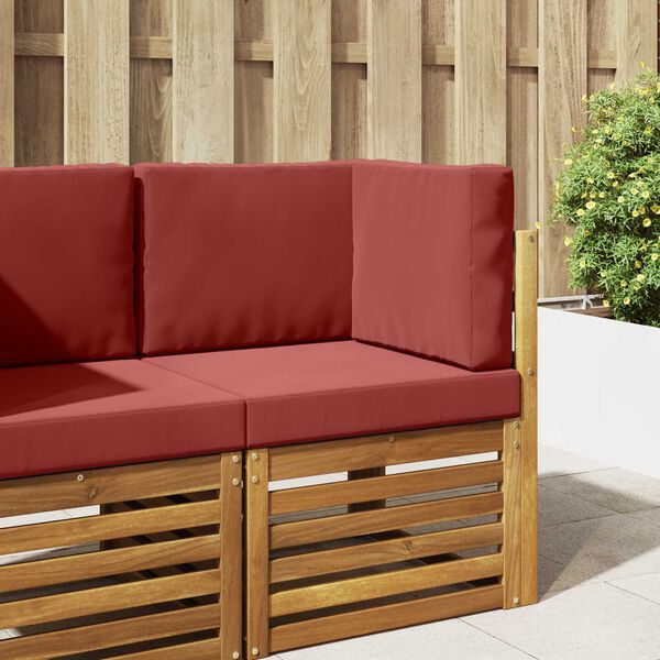 vidaXL Sofakissen f&uuml;r drau&szlig;en 3 pcs Weinrot Polyester