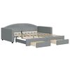 vidaXL Tagesbett Ausziehbar mit Schubladen Hellgrau 100x190 cm Stoff