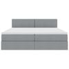 vidaXL Bett mit LED-Lichtleisten Hellgrau 180 x 200 cm Stoff