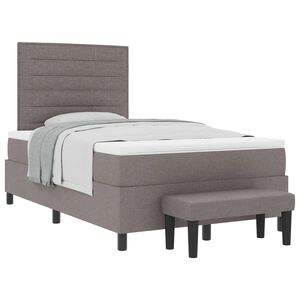 vidaXL Boxspringbett mit Matratze Taupe 120 x 190 cm Stoff
