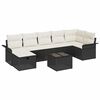 vidaXL Gartensofa-set 8 stk. Schwarz und Creme Poly-Rattan