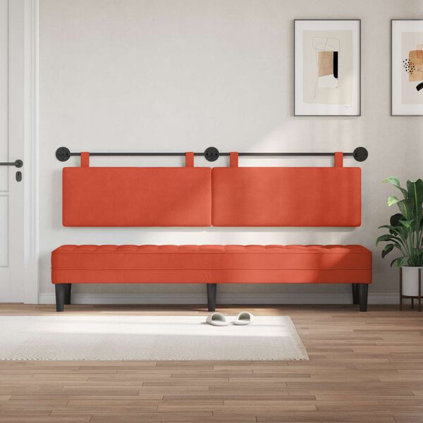 vidaXL H&auml;ngevorderseite Uni Rot-Orange 210 x 55 x 5 cm Cordstoff