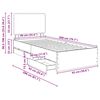 vidaXL Bettrahmen mit Schubladen Schwarz 90 x 200 cm Ingenieurs Holz