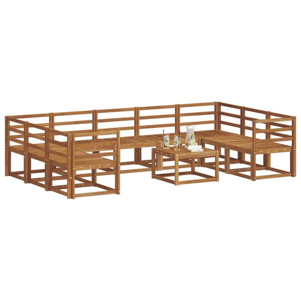 vidaXL Outdoor-Sofagarnitur 10 pcs Natur Massivholz Akazie