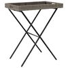 vidaXL Tabletttisch Klappbar Grau 65x40x75 cm Poly Rattan