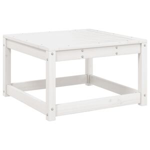 vidaXL Gartenhocker Wei&szlig; Massivholz Kiefer