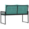 vidaXL Bank Outdoor mit Kissen Schwarz und T&uuml;rkis 118 x 55 x 82 cm