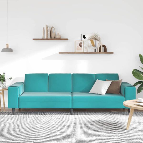 vidaXL Wohnzimmer Couch T&uuml;rkis 250 x 188 x 76 cm