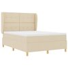 vidaXL Boxspringbett mit Matratze Dunkelgrau 90x190 cm Creme Stoff