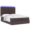 vidaXL Ottoman-Bett mit Matratze & LEDs Dunkelbraun 140x200 cm Stoff