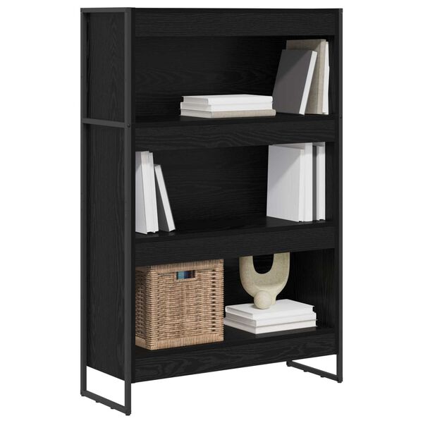 vidaXL B&uuml;cherregal Schwarz Eichen-Optik 80 x 30 x 155 cm Holzwerkstoff