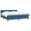 vidaXL Boxspringbett mit Matratze Dunkelblau 180x220 cm Samt