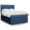 vidaXL Boxspringbett mit Matratze Blau 140x190 cm Stoff