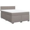 vidaXL Boxspringbett mit Matratze Taupe 160x200 cm Stoff