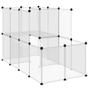 vidaXL Kleintierk&auml;fig Transparent 142x74x93 cm PP und Stahl