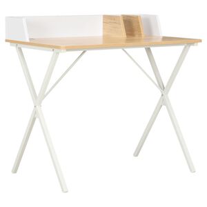 vidaXL Schreibtisch Wei&szlig; und Natur 80x50x84 cm