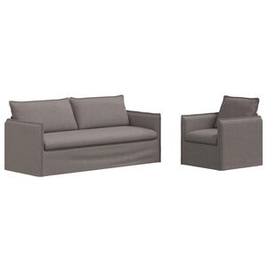 vidaXL Sofa Set 2 stk. Taupe Stoff