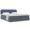 vidaXL Bett mit Stauraum und LED mit LED Dunkelgrau 160 x 200 cm Samt