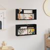 vidaXL Magazinregal 2 pcs Schwarz Eichen-Optik 60 x 12 x 30 cm