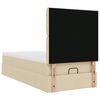 vidaXL Ottoman-Bett mit Matratze Creme 100x200 cm Stoff