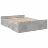 vidaXL Bettgestell mit Schubladen Betongrau 120x200 cm Holzwerkstoff